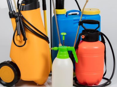 pest control sprayers on isolated white background